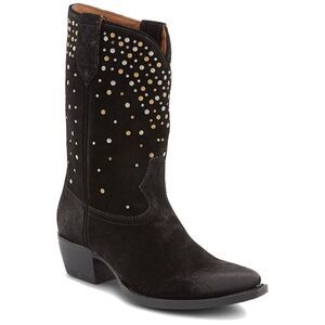 Frye Sacha Mid Stud Suede Boot, Black
